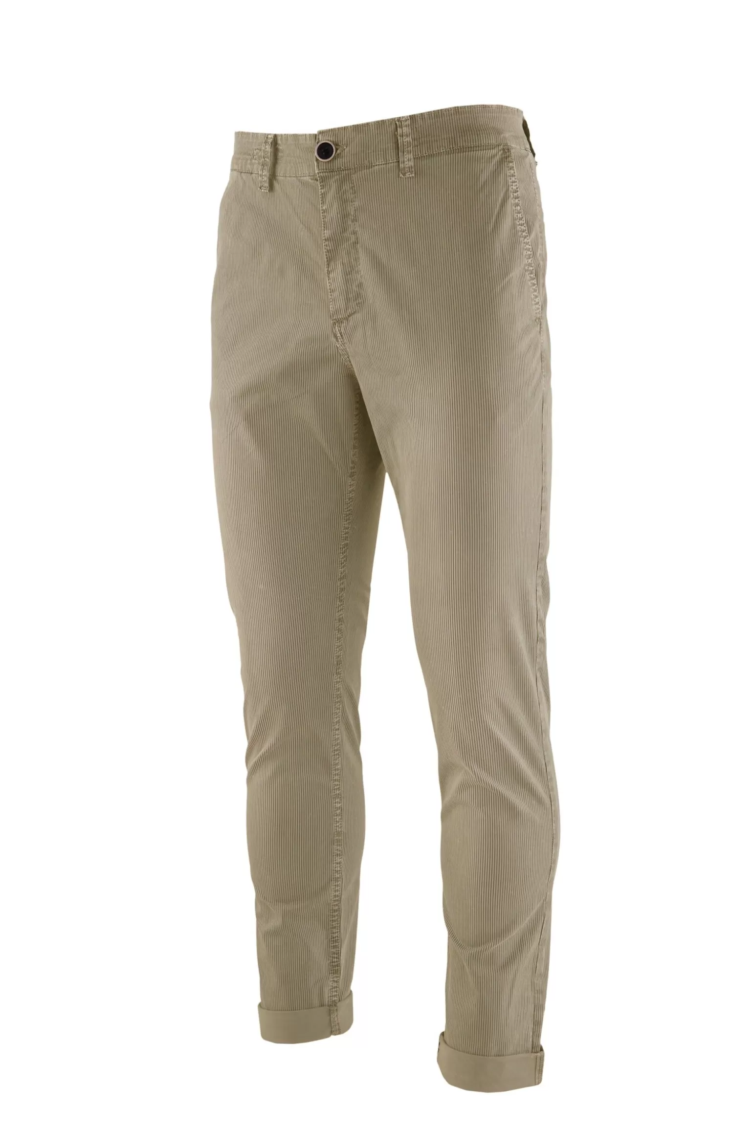 Uomo Bomboogie Pantaloni Chino In Gabardina Rigata