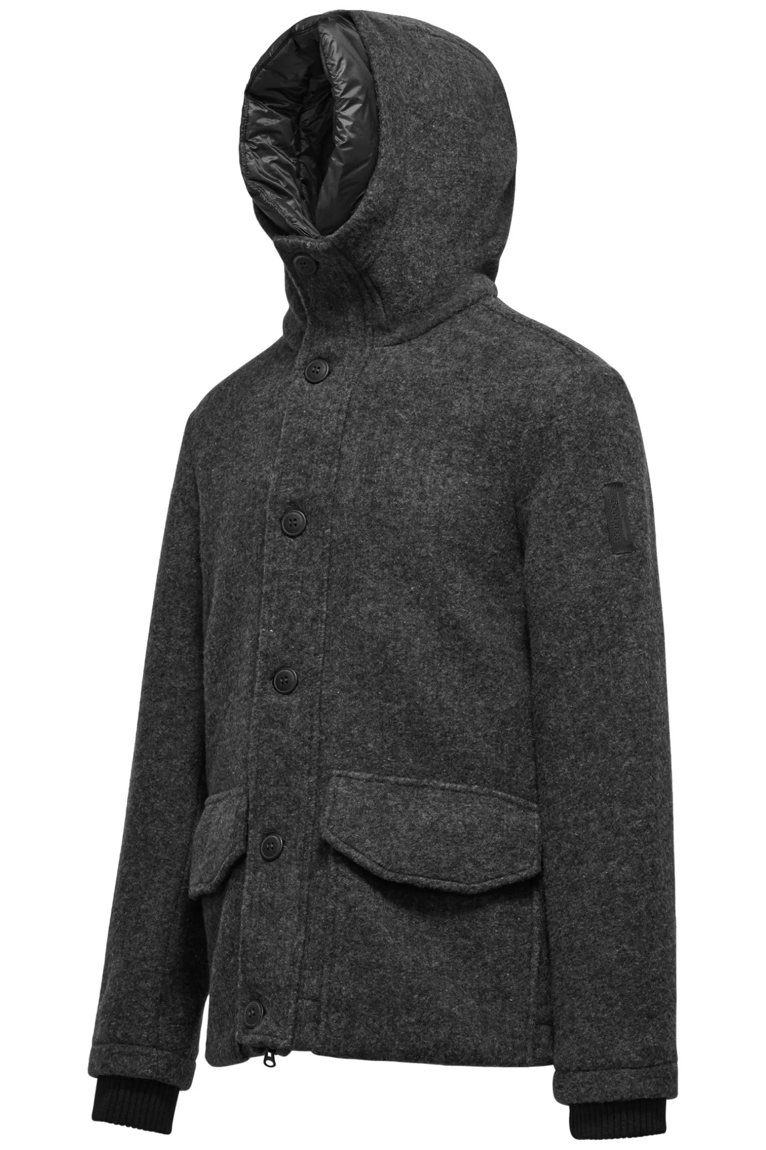 Uomo Bomboogie Parka Corto In Lana Cotta Con Cappuccio