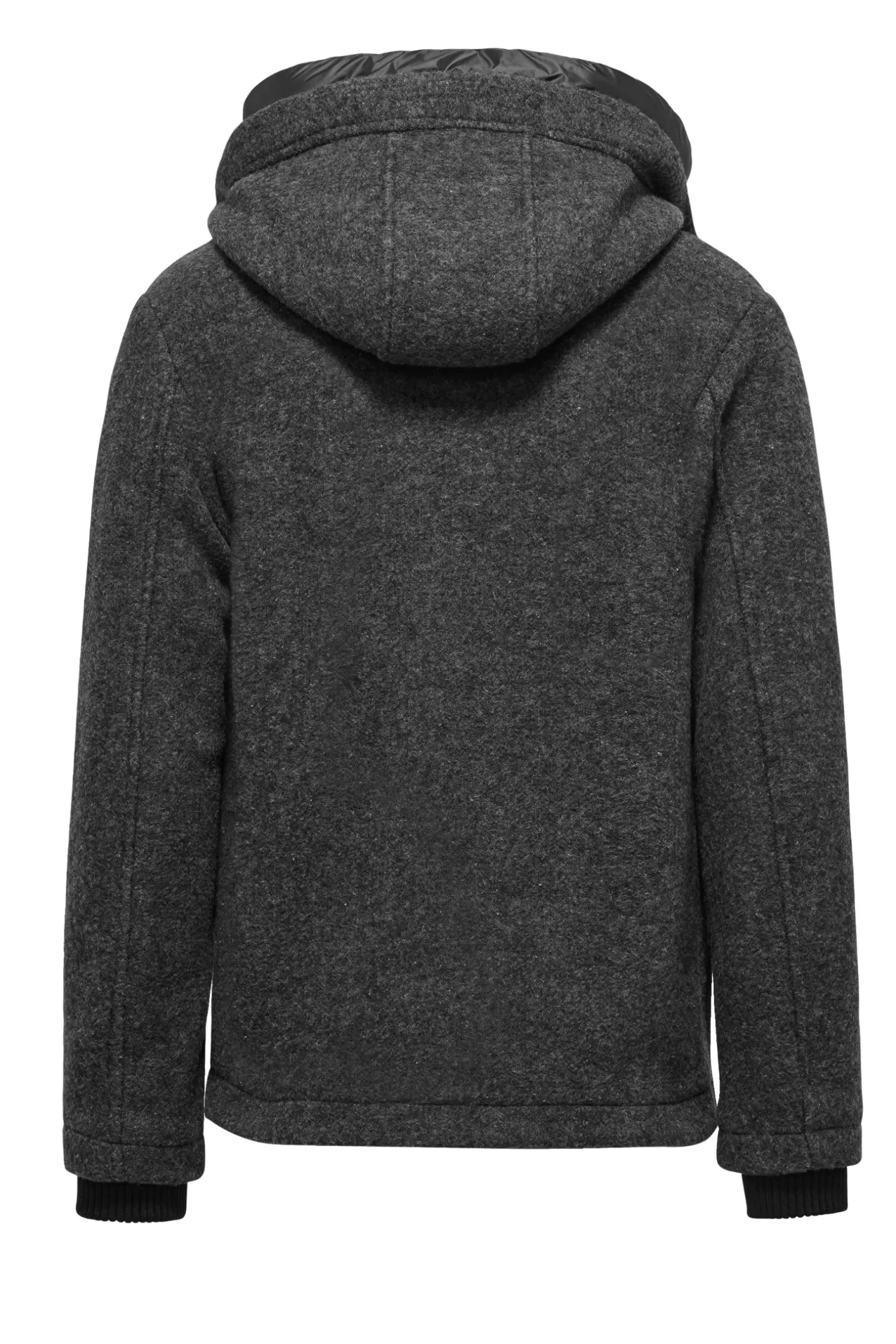 Uomo Bomboogie Parka Corto In Lana Cotta Con Cappuccio