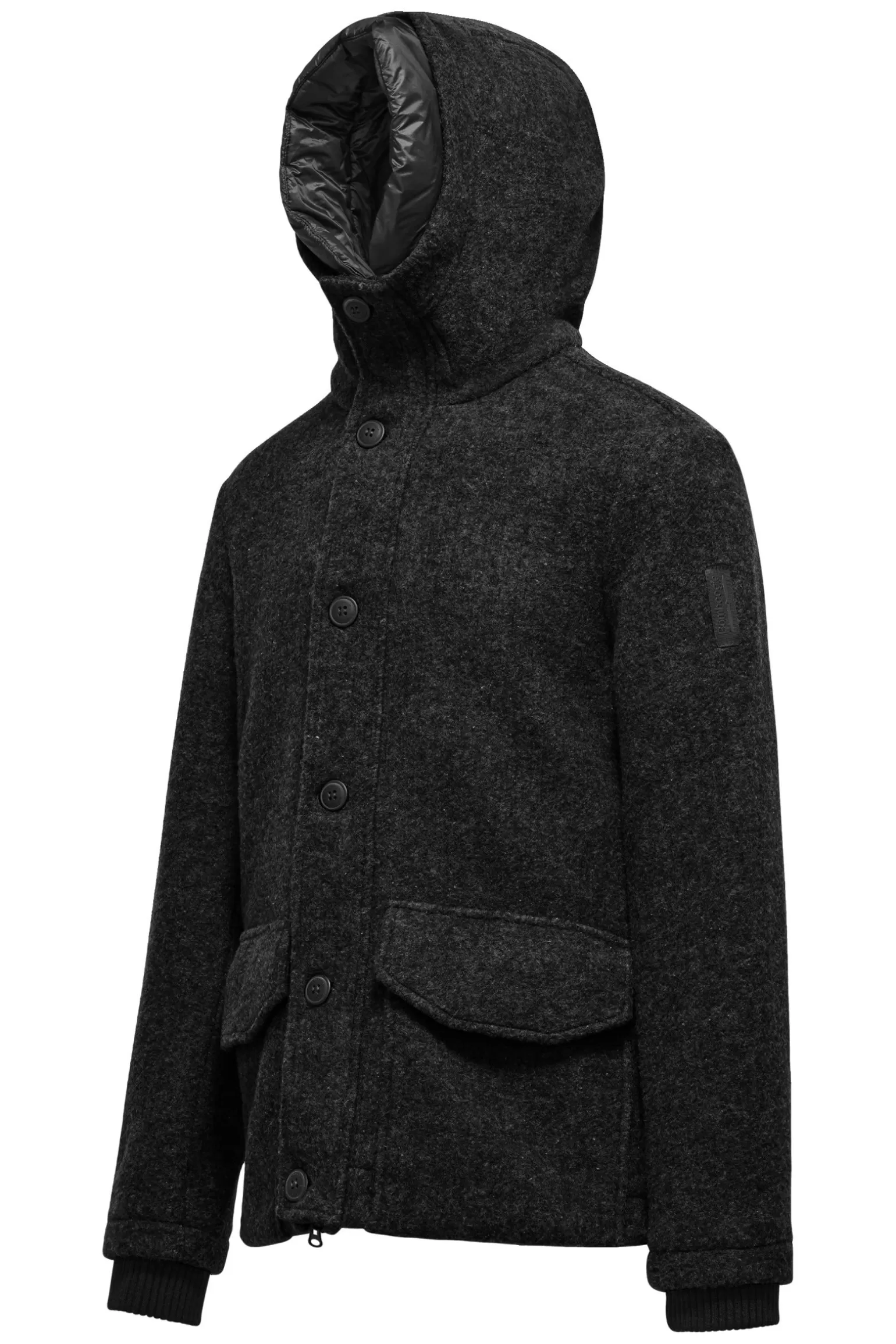 Uomo Bomboogie Parka Corto In Lana Cotta Con Cappuccio