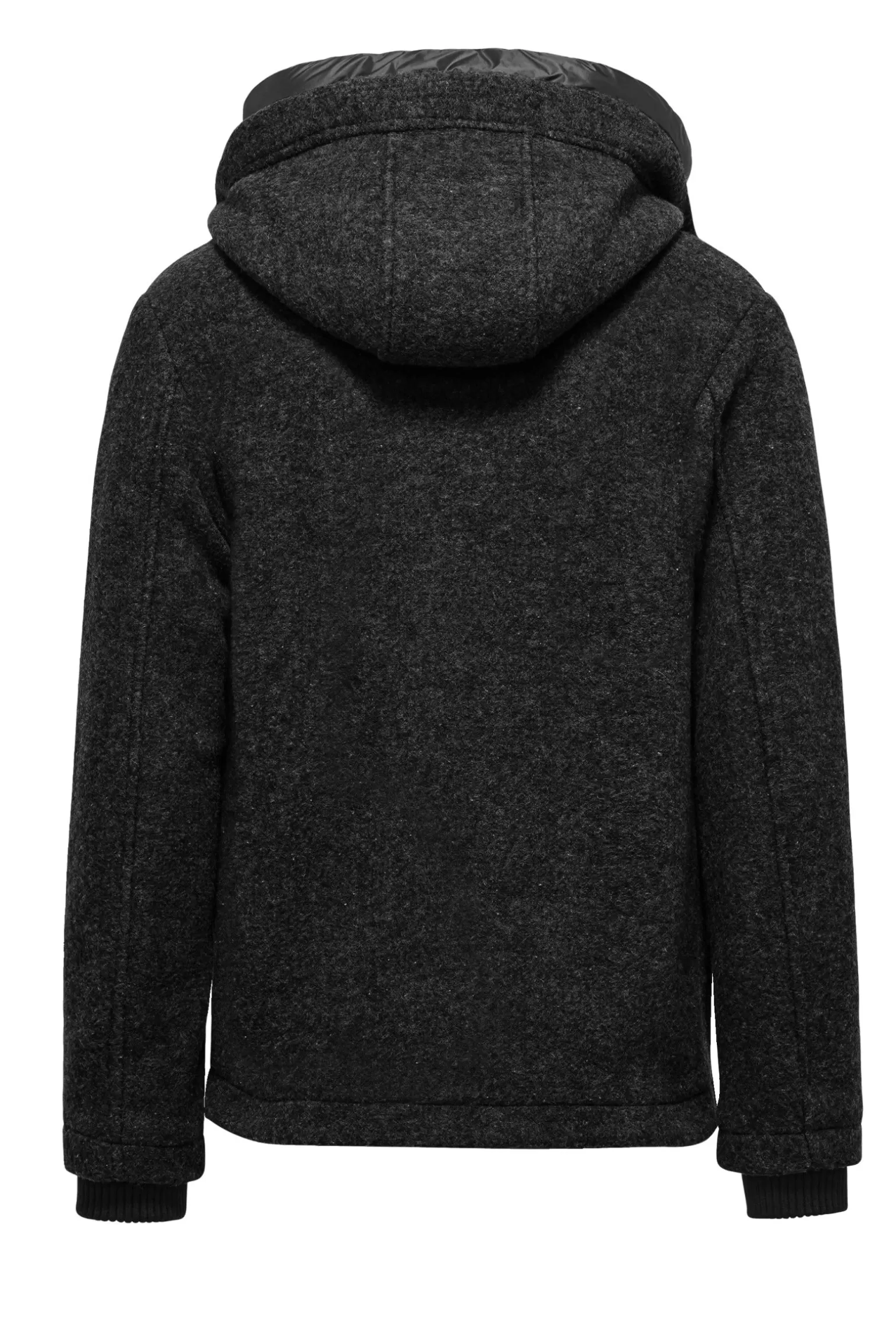 Uomo Bomboogie Parka Corto In Lana Cotta Con Cappuccio