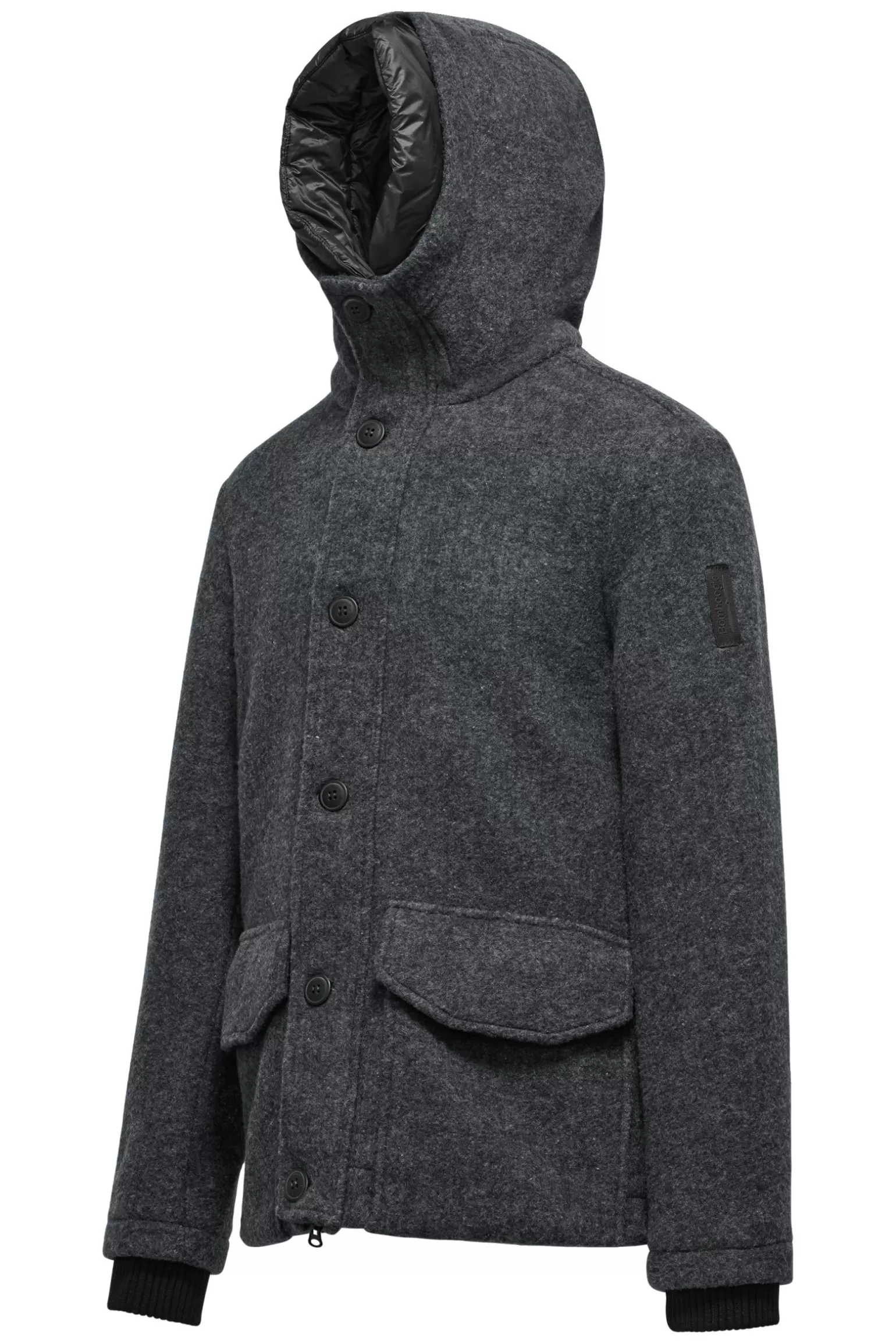Uomo Bomboogie Parka Corto In Lana Cotta Con Cappuccio