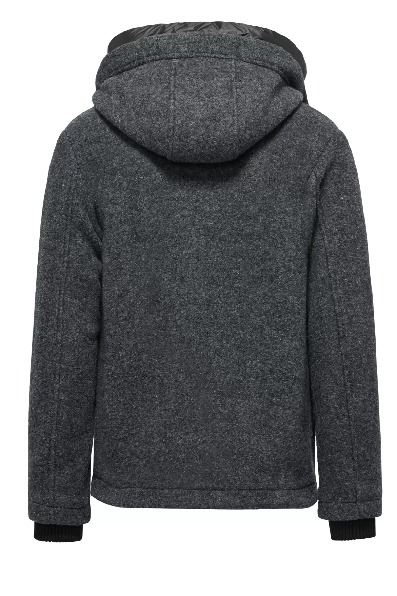 Uomo Bomboogie Parka Corto In Lana Cotta Con Cappuccio