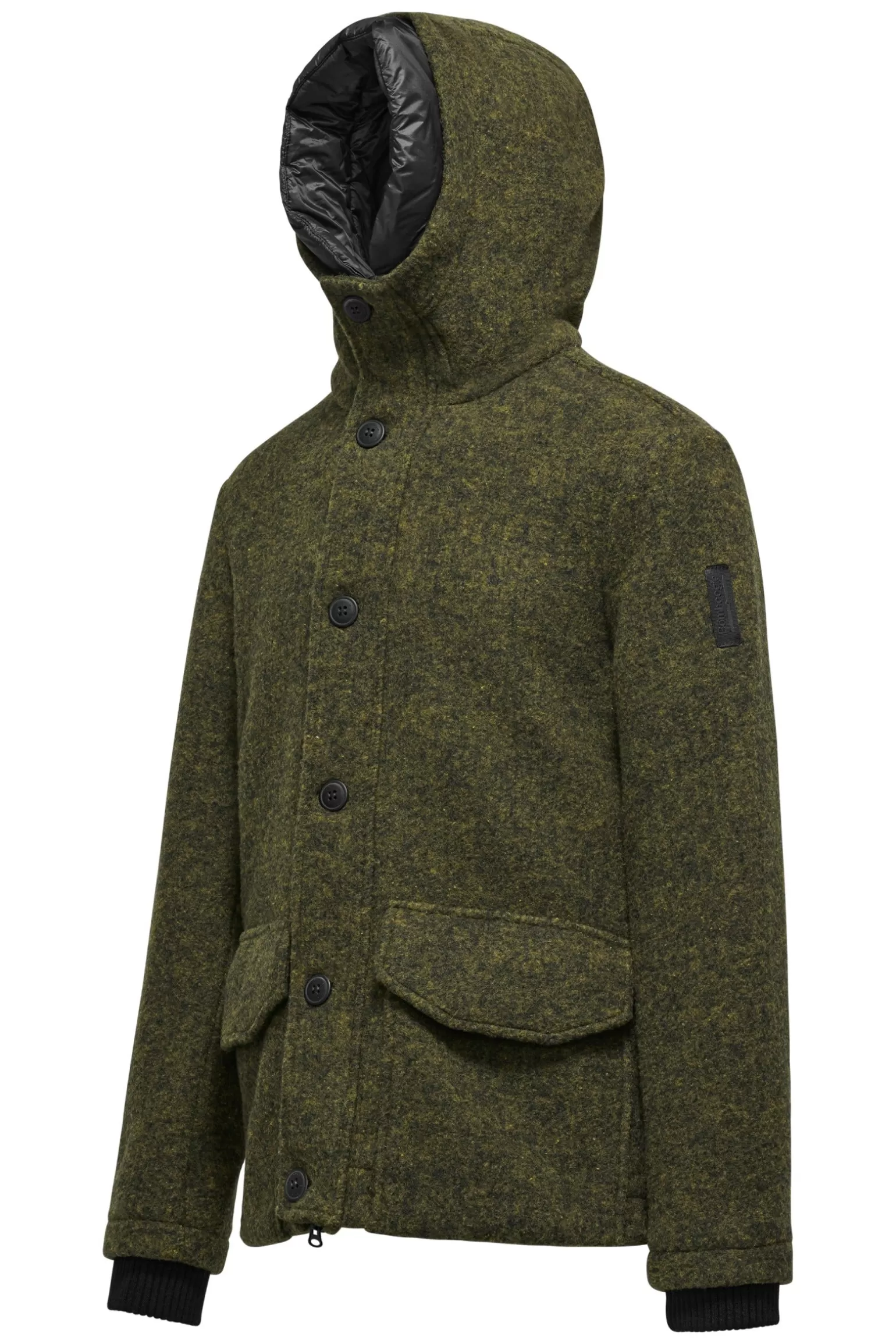 Uomo Bomboogie Parka Corto In Lana Cotta Con Cappuccio