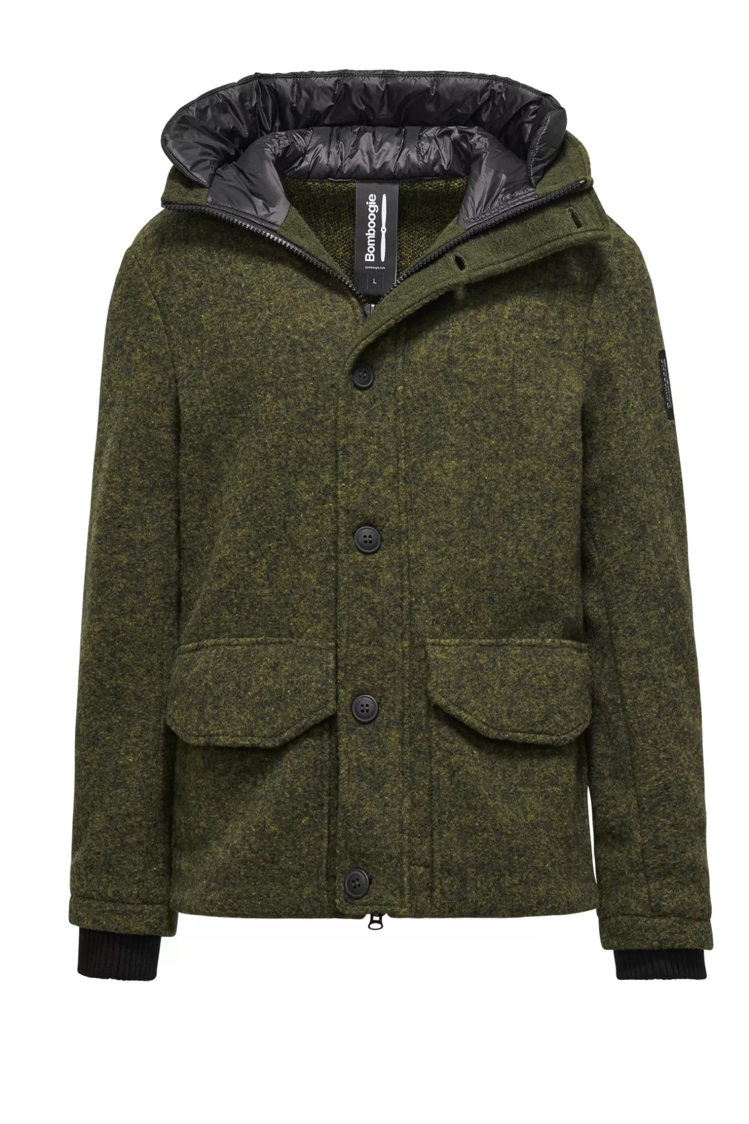 Uomo Bomboogie Parka Corto In Lana Cotta Con Cappuccio