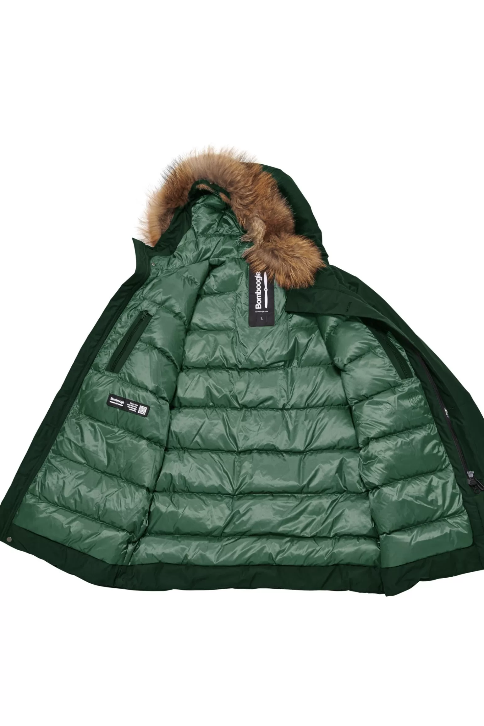 Uomo Bomboogie Parka Imbottitura Riciclata Con Bordo Cappuccio In Vera Pelliccia