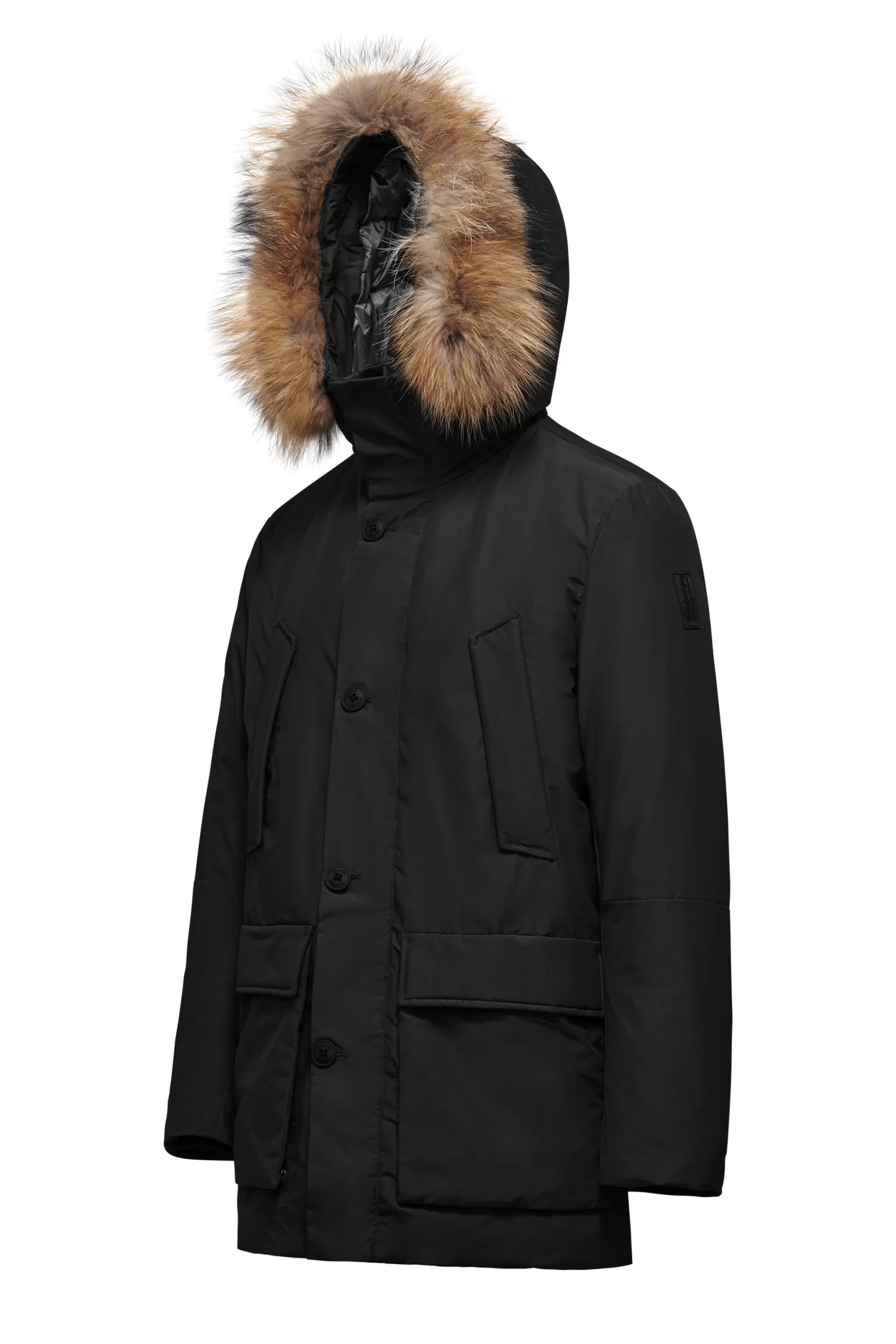 Uomo Bomboogie Parka Imbottitura Riciclata Con Bordo Cappuccio In Vera Pelliccia