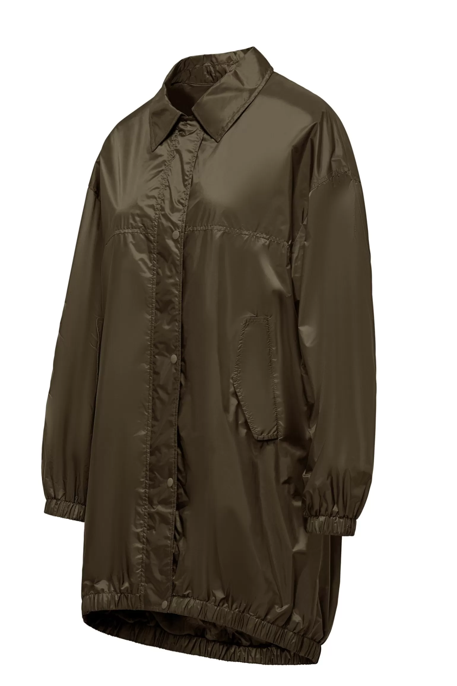 Donna Bomboogie Parka In Nylon Brillante Con Colletto