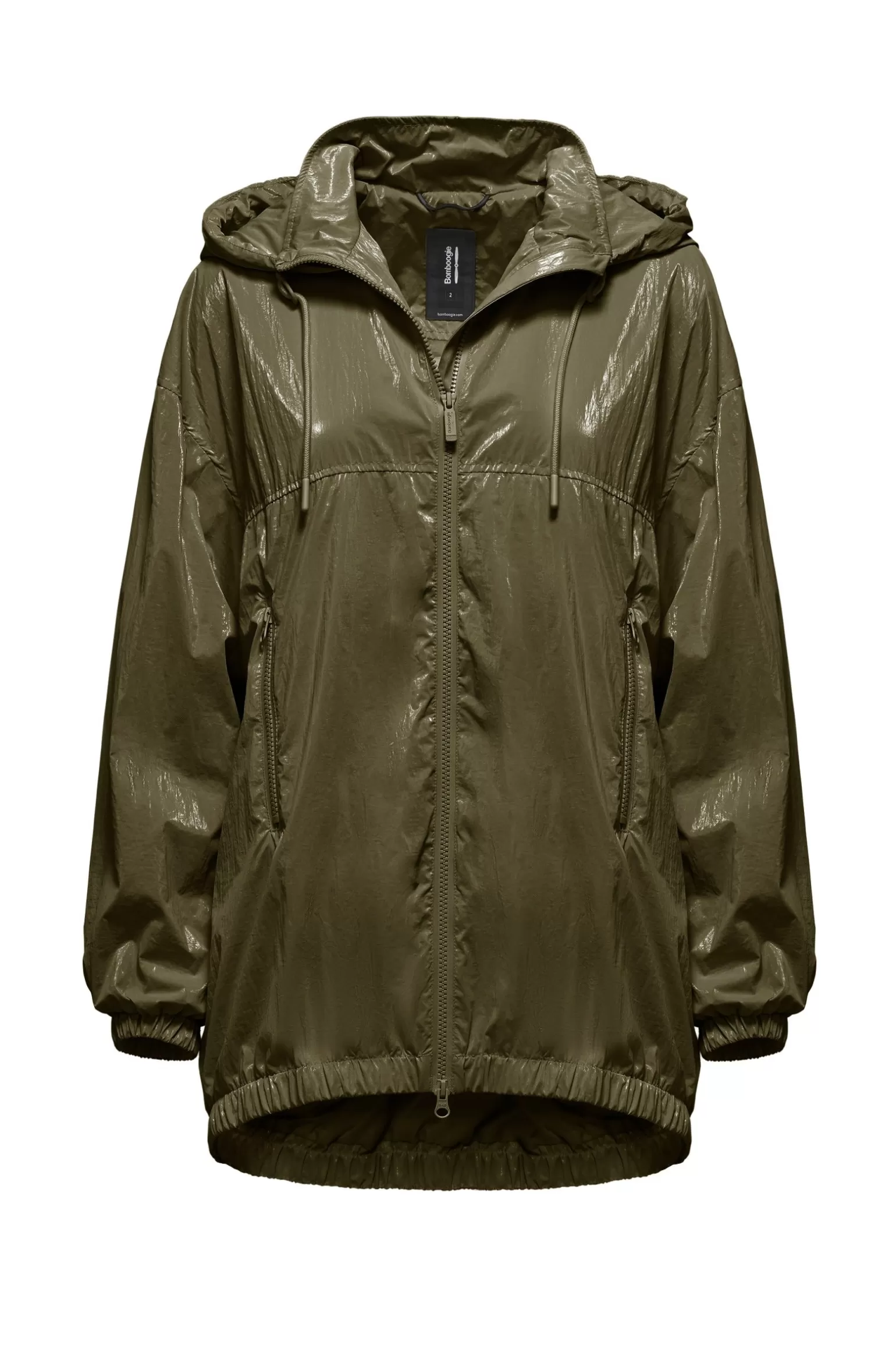 Donna Bomboogie Parka In Nylon Laminato Con Cappuccio