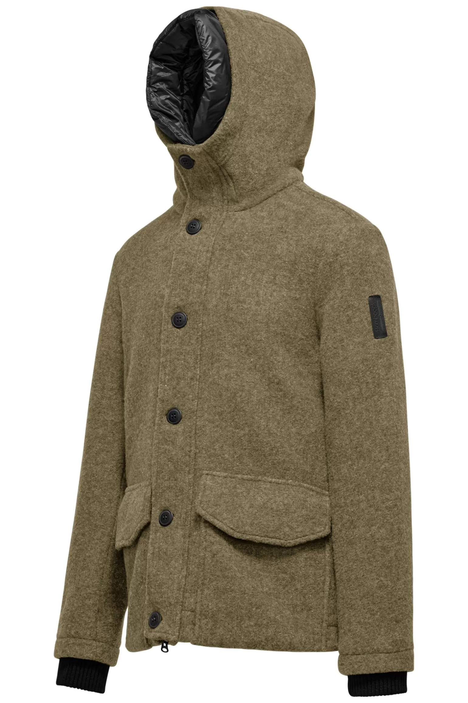 Uomo Bomboogie Parka In Tessuto In Lana Con Cappuccio