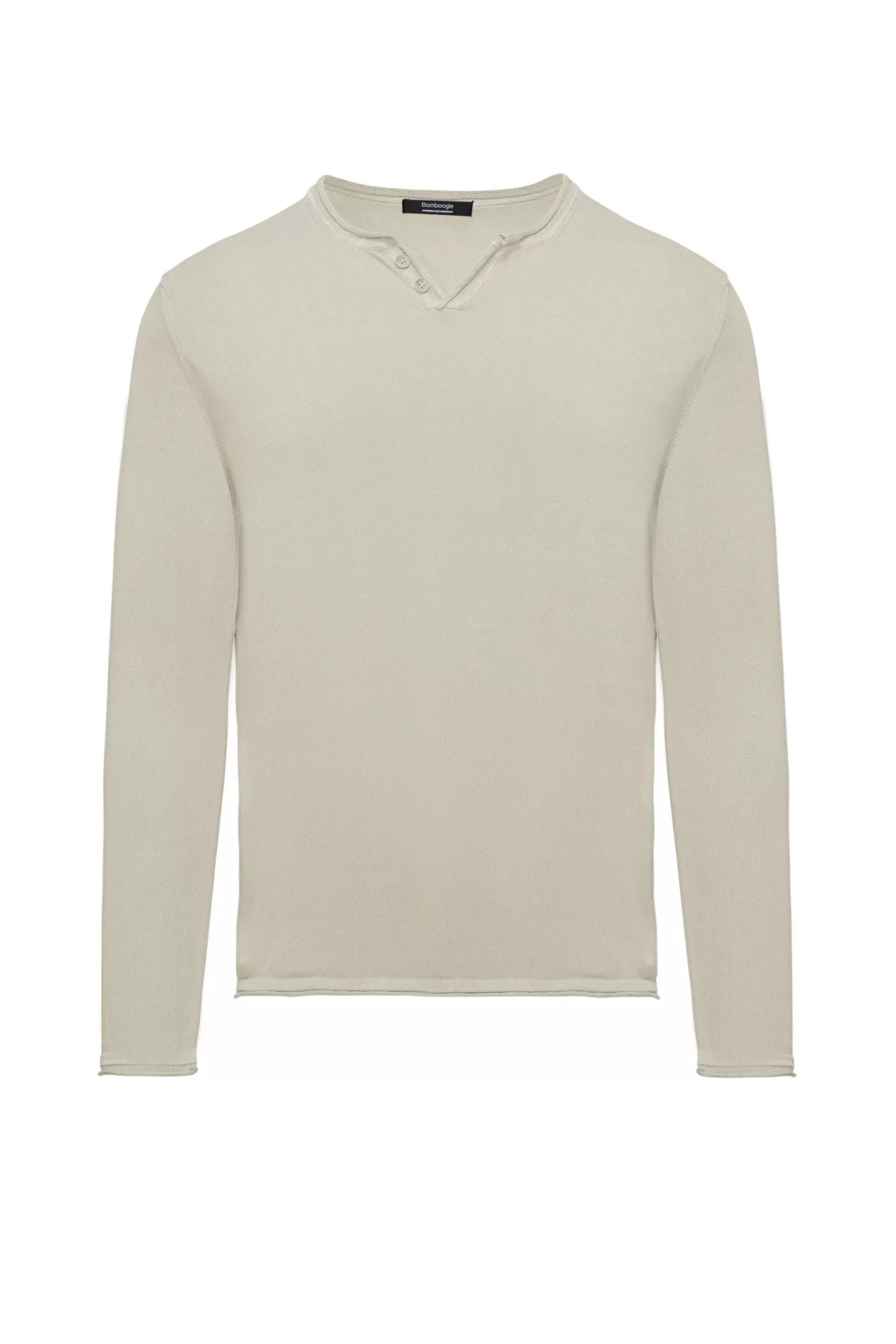 Uomo Bomboogie Pullover Con Bottoni In Maglia Rasata Faded