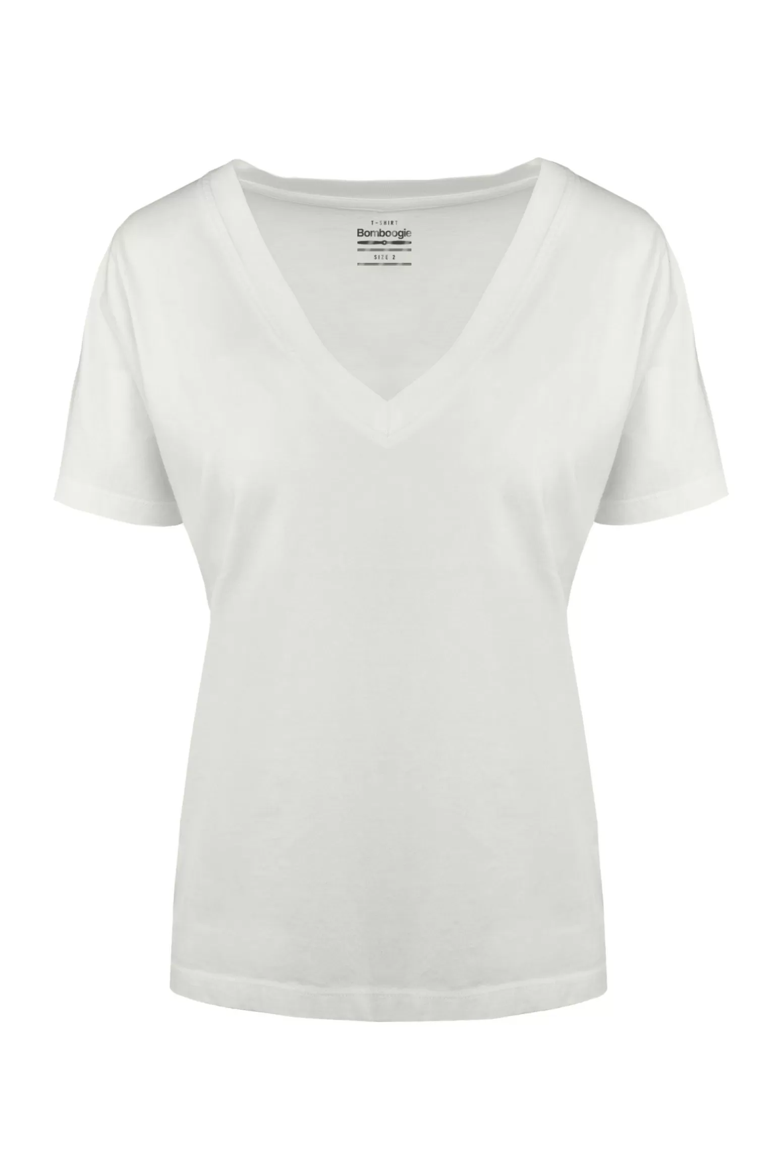 Donna Bomboogie T-Shirt Con Scollo A V In Cotone Organico