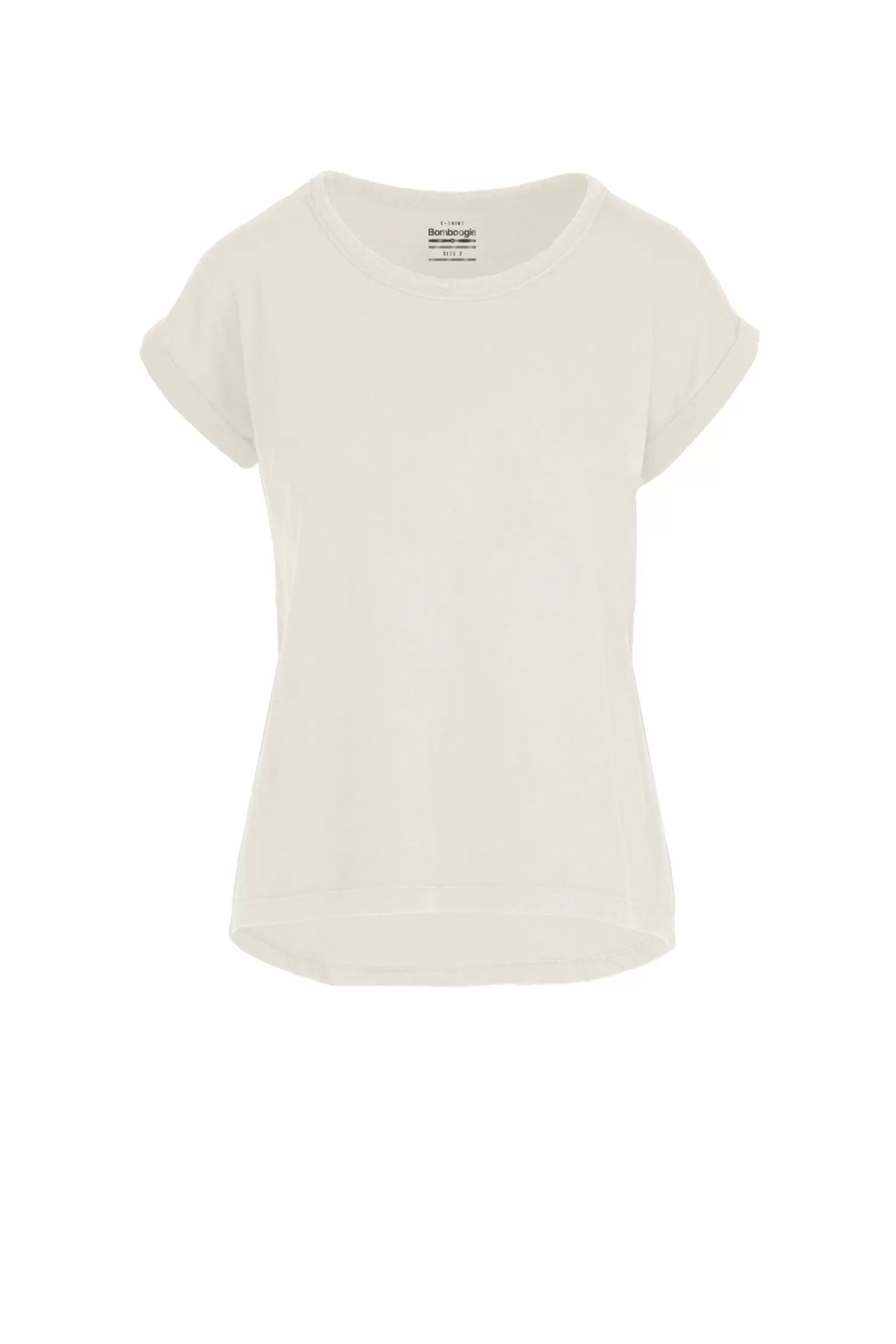 Donna Bomboogie T-Shirt Girocollo Con Taglio Vivo E Maniche Risvoltate