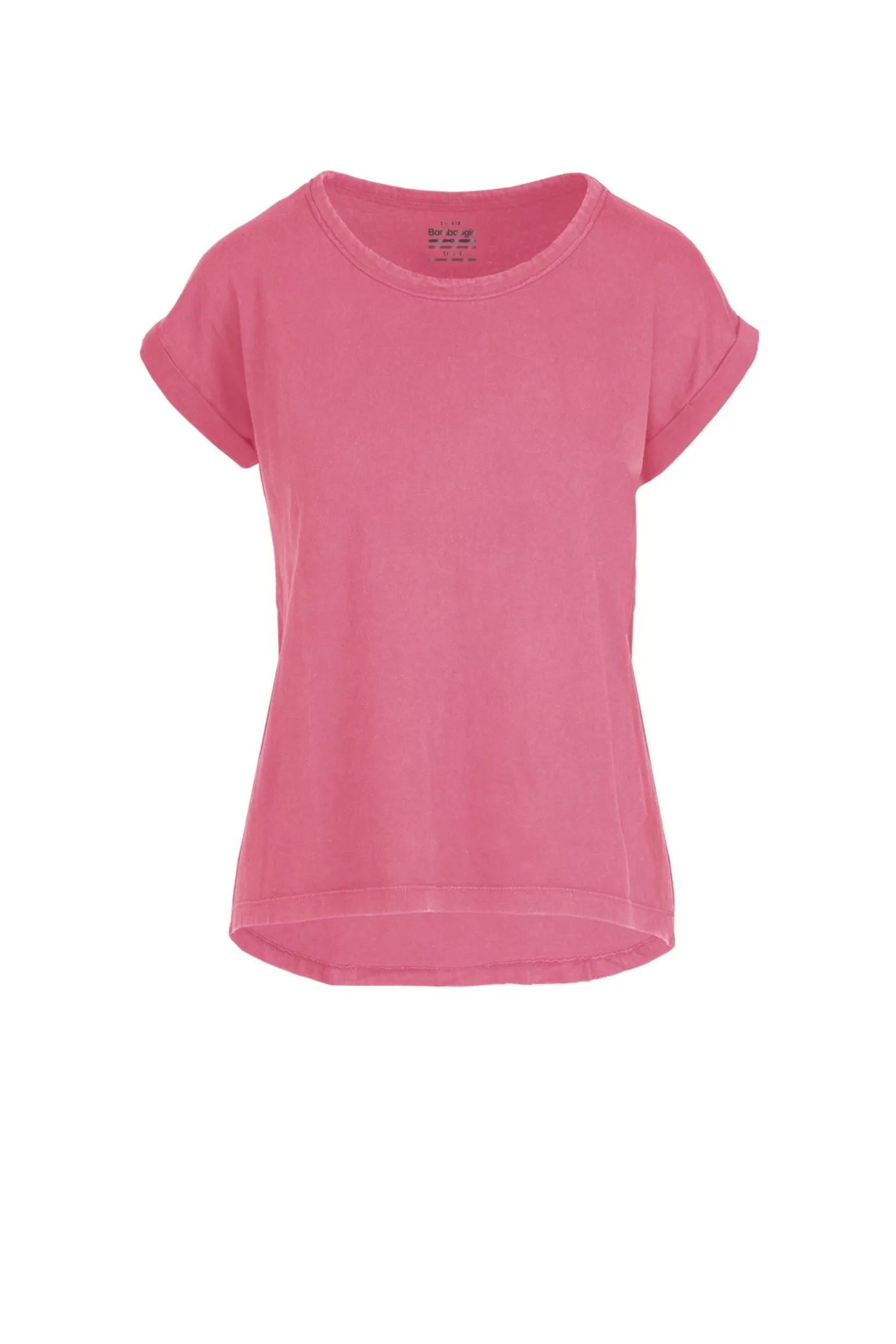 Donna Bomboogie T-Shirt Girocollo Con Taglio Vivo E Maniche Risvoltate
