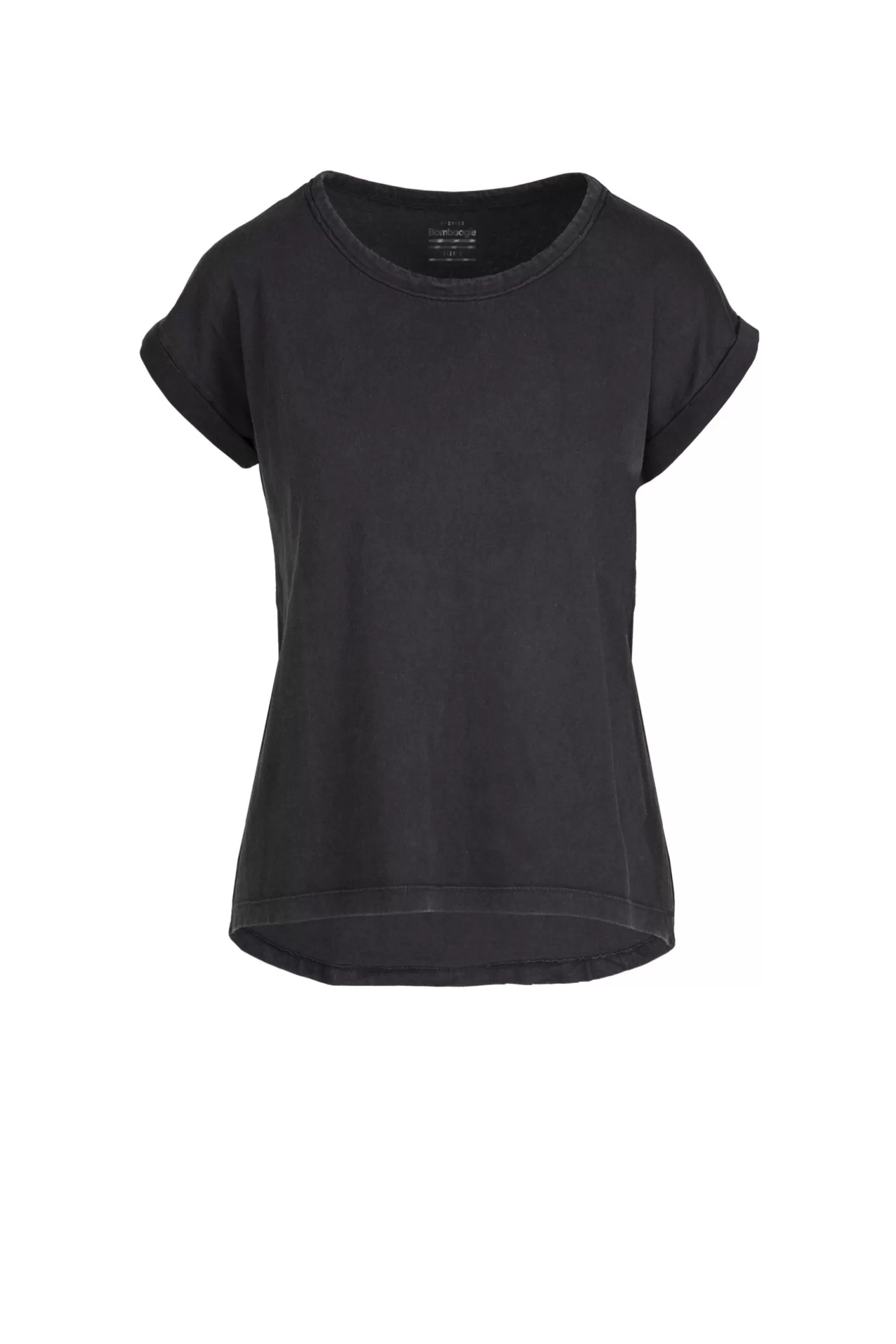 Donna Bomboogie T-Shirt Girocollo Con Taglio Vivo E Maniche Risvoltate