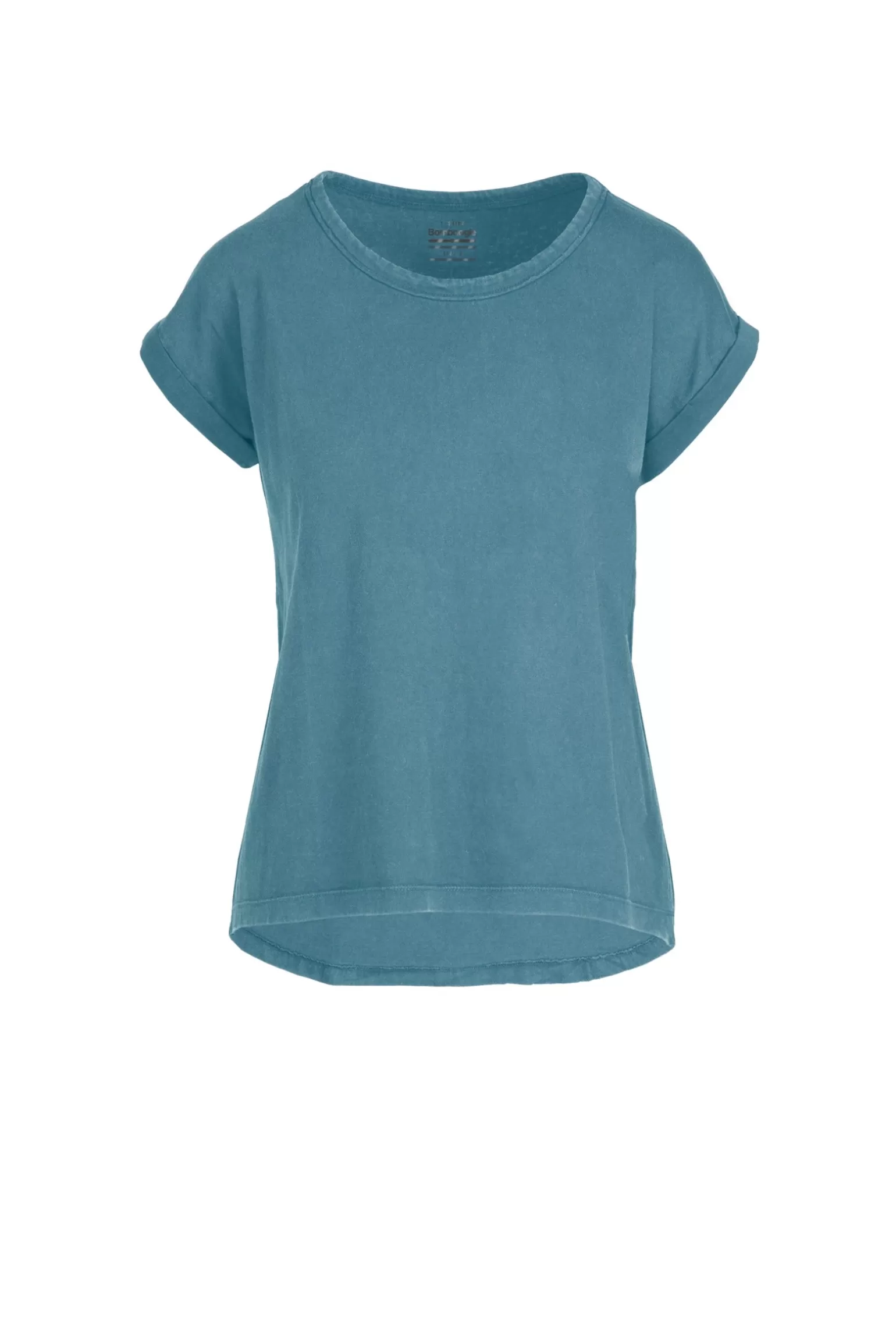 Donna Bomboogie T-Shirt Girocollo Con Taglio Vivo E Maniche Risvoltate