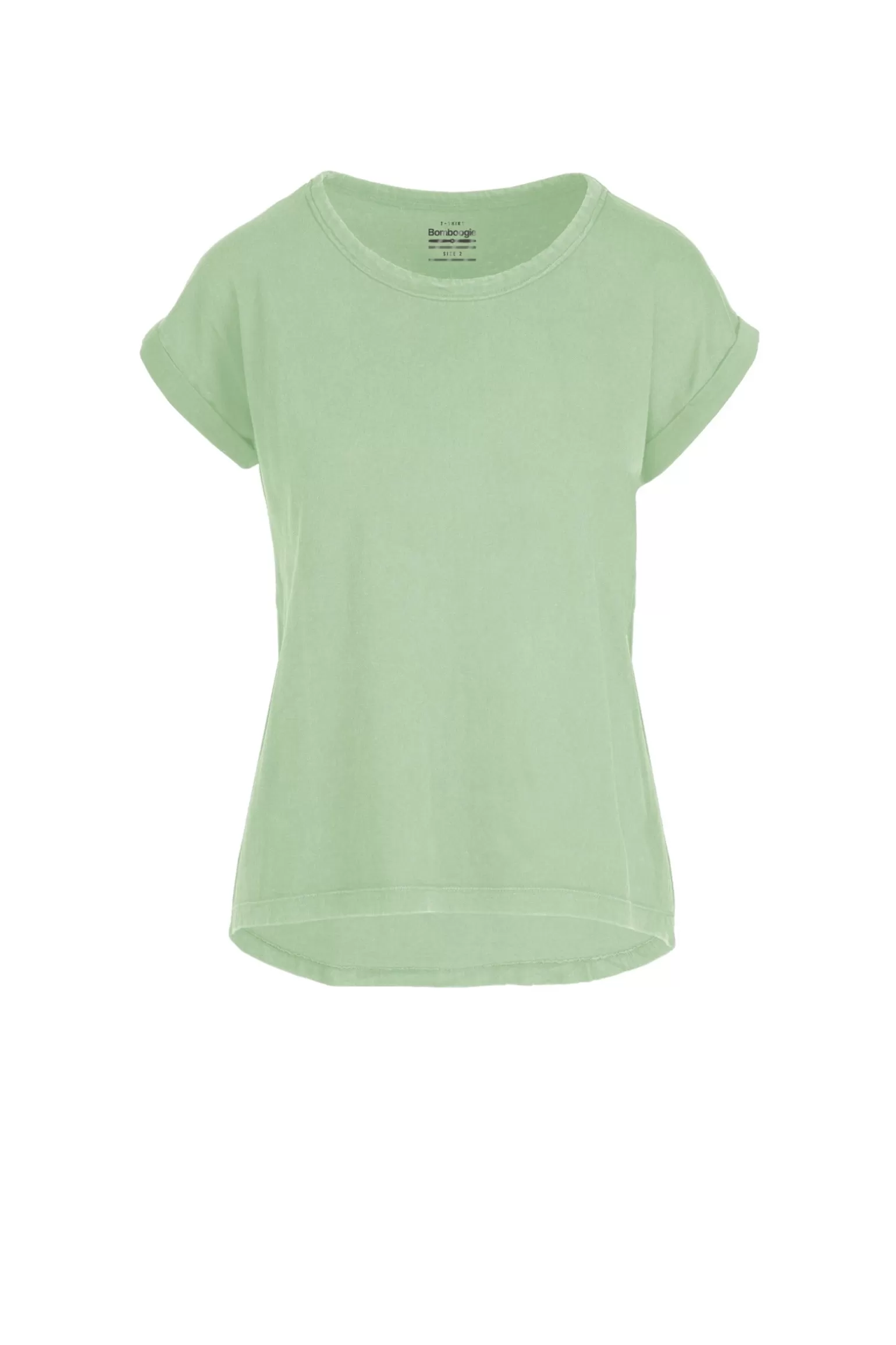 Donna Bomboogie T-Shirt Girocollo Con Taglio Vivo E Maniche Risvoltate