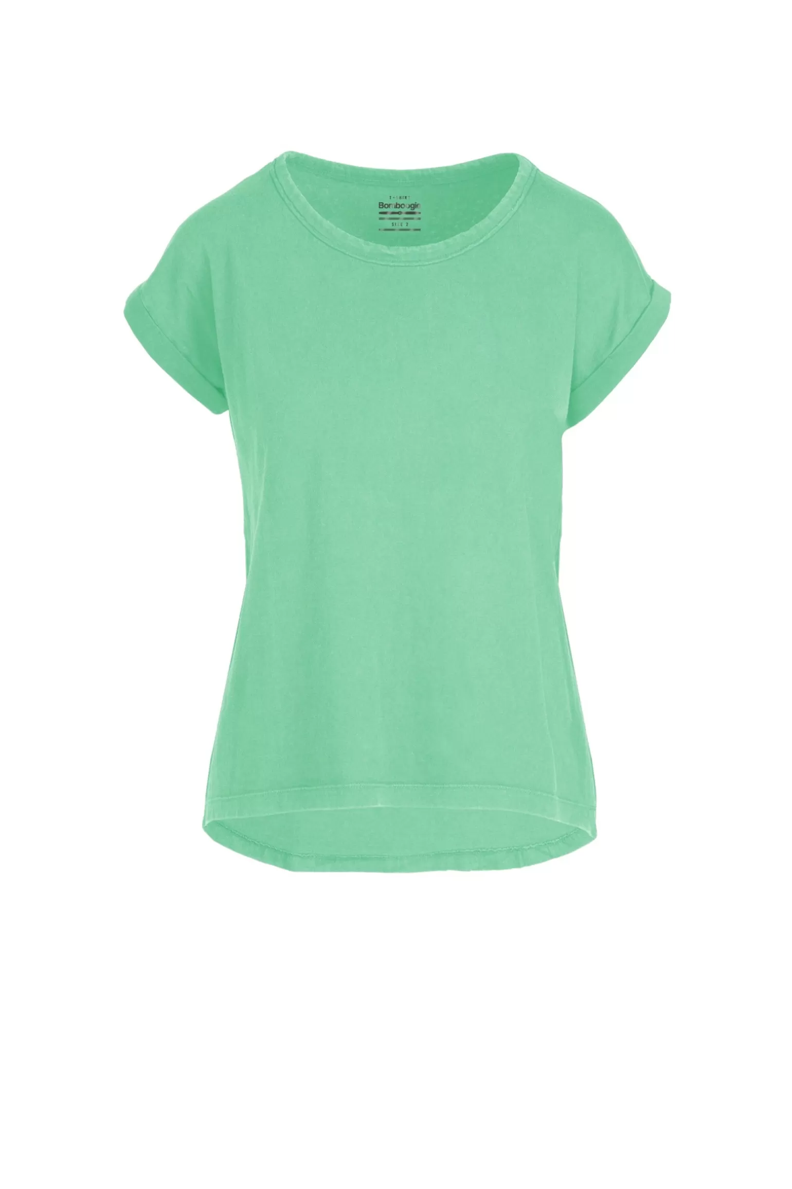 Donna Bomboogie T-Shirt Girocollo Con Taglio Vivo E Maniche Risvoltate