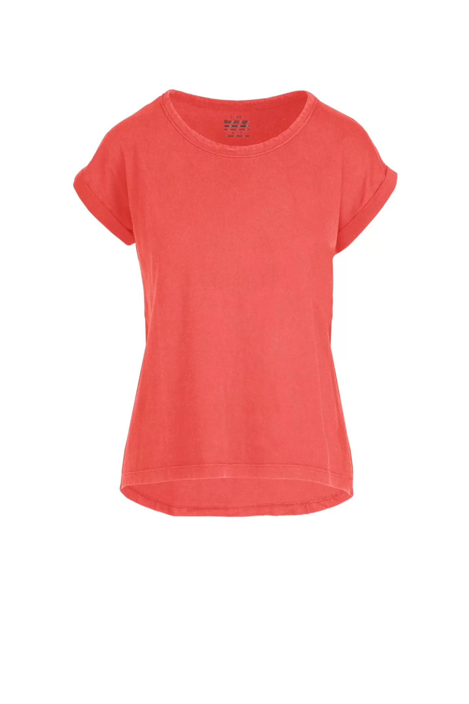 Donna Bomboogie T-Shirt Girocollo Con Taglio Vivo E Maniche Risvoltate